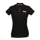 Polo noir en maille piquée pour femmes