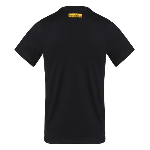 Black t shirt with yellow print sales
